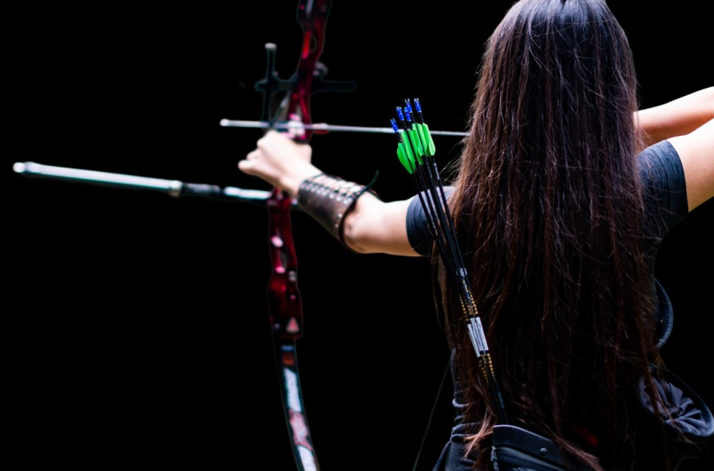 Archer aiming at The Alamo of Jensen Beach archery range